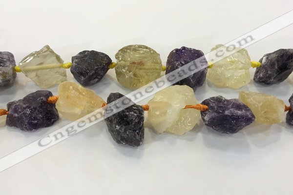 CNG3577 18*20mm - 25*30mm nuggets rough mixed quartz beads