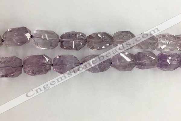 CNG3583 13*18mm - 15*20mm faceted nuggets light amethyst beads