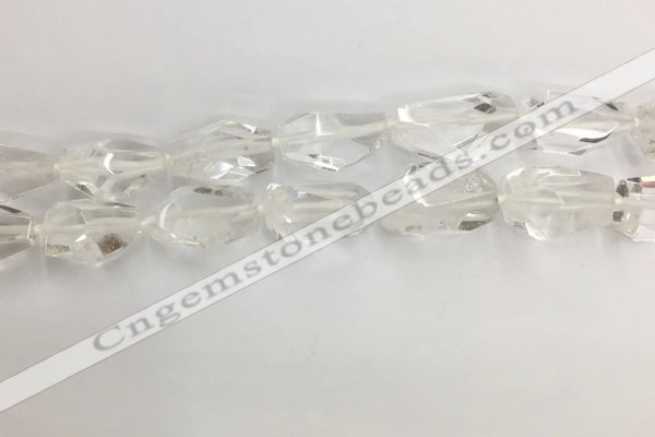 CNG3593 15*25mm - 20*35mm faceted nuggets white crystal beads