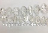 CNG3594 15*25mm - 25*35mm faceted nuggets white crystal beads