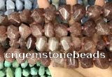 CNG3606 13*20mm - 15*24mm faceted nuggets strawberry quartz beads