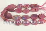 CNG3621 20*35mm - 30*45mm freeform plated druzy agate beads