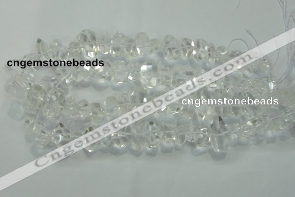 CNG365 15.5 inches 10*20mm faceted nuggets white crystal beads