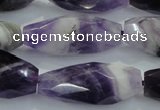 CNG372 15.5 inches 16*35mm faceted nuggets amethyst beads