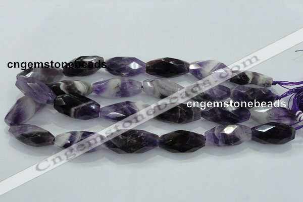 CNG372 15.5 inches 16*35mm faceted nuggets amethyst beads