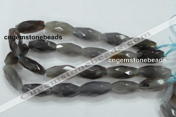 CNG373 15.5 inches 20*35mm faceted nuggets grey agate beads