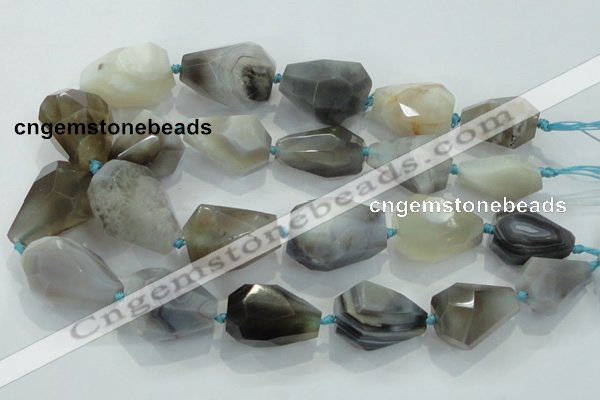 CNG376 15.5 inches 18*22mm – 25*38mm faceted nuggets agate beads