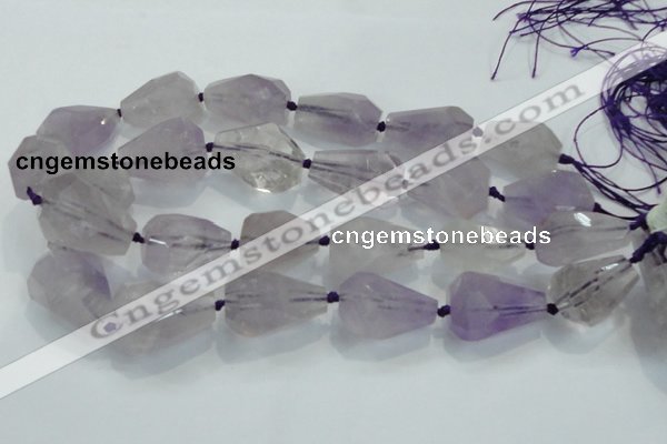 CNG380 15.5 inches 22*30mm faceted nuggets amethyst beads