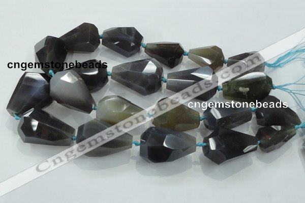 CNG382 15.5 inches 18*24mm – 25*38mm faceted nuggets grey agate beads