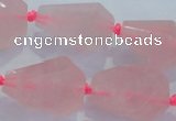 CNG384 15.5 inches 15*20mm – 25*30mm faceted nuggets rose quartz beads