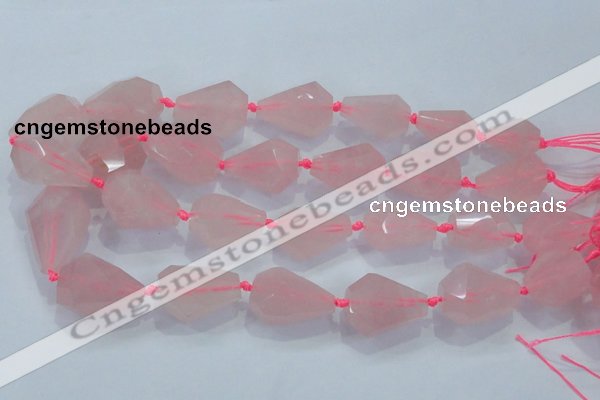 CNG384 15.5 inches 15*20mm – 25*30mm faceted nuggets rose quartz beads