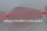 CNG385 15.5 inches 20*30mm – 25*35mm faceted nuggets rose quartz beads