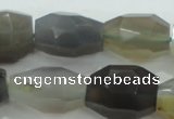 CNG394 15.5 inches 16*26mm faceted nuggets grey agate beads