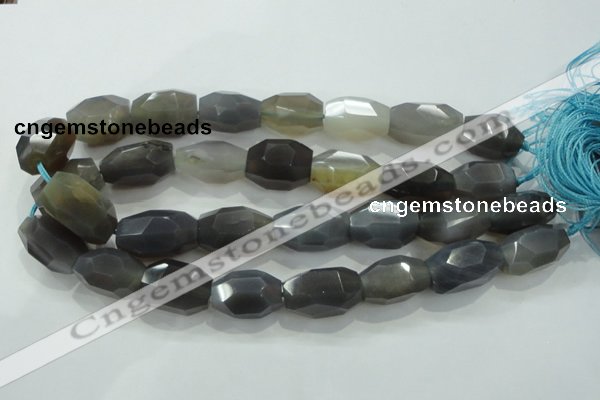 CNG394 15.5 inches 16*26mm faceted nuggets grey agate beads