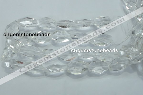 CNG403 15.5 inches 18*30mm faceted nuggets white crystal beads