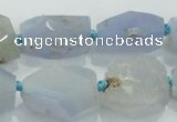 CNG404 15.5 inches 15*20mm - 18*30mm faceted nuggets blue chalcedony beads