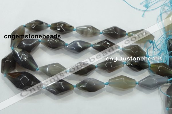 CNG412 15.5 inches 15*20mm - 18*35mm nuggets grey agate gemstone beads