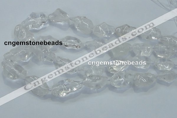 CNG421 15.5 inches 15*20mm - 18*28mm nuggets white crystal beads