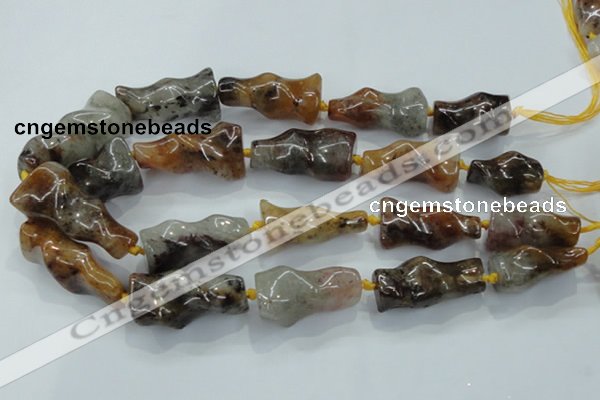 CNG425 15.5 inches 20*30mm - 20*45mm nuggets colorfull-phantom beads