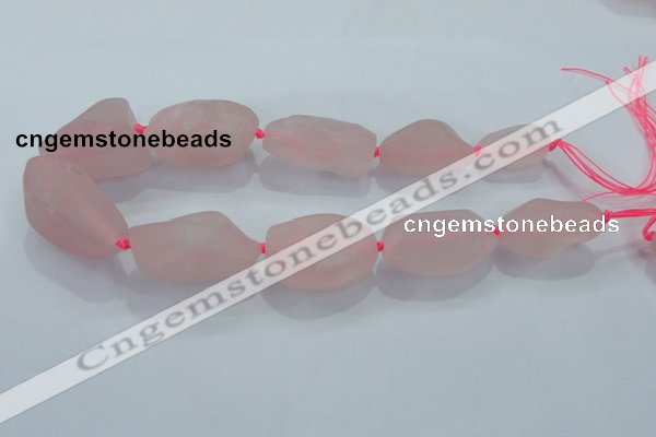 CNG434 15.5 inches 20*30mm – 25*48mm nuggets rose quartz beads