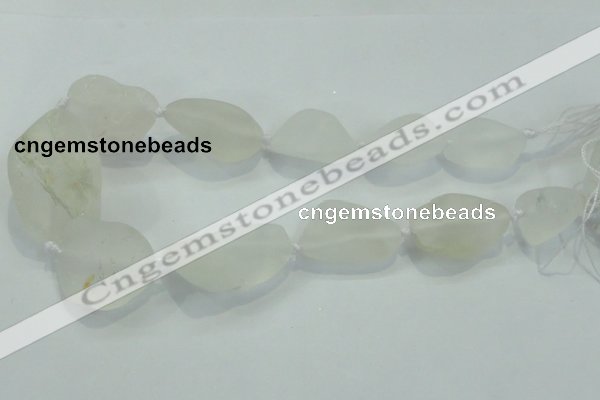 CNG437 15.5 inches 20*25mm – 28*40mm nuggets white crystal beads