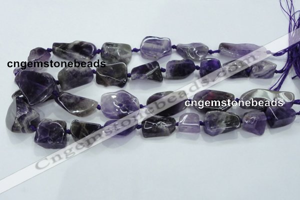 CNG441 15.5 inches 13*18mm – 18*28mm nuggets amethyst beads