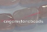 CNG450 15.5 inches 15*22mm faceted nuggets rose quartz beads