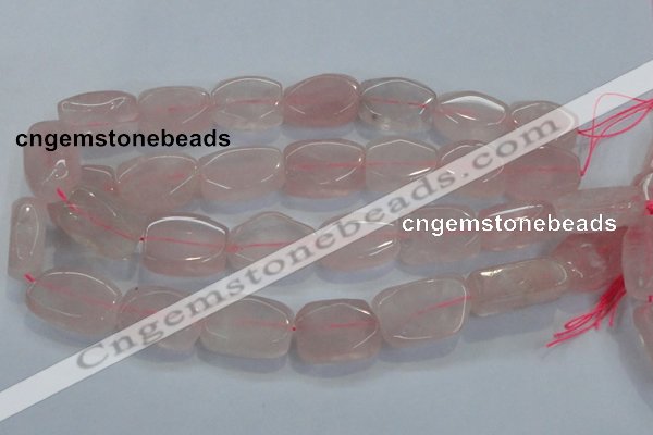 CNG450 15.5 inches 15*22mm faceted nuggets rose quartz beads