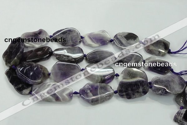 CNG453 15.5 inches 20*25mm - 25*40mm nuggets amethyst gemstone beads