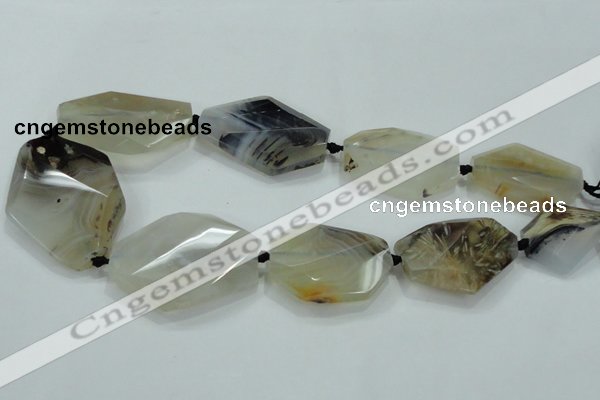 CNG471 15.5 inches 20*30mm - 30*50mm faceted nuggets agate beads