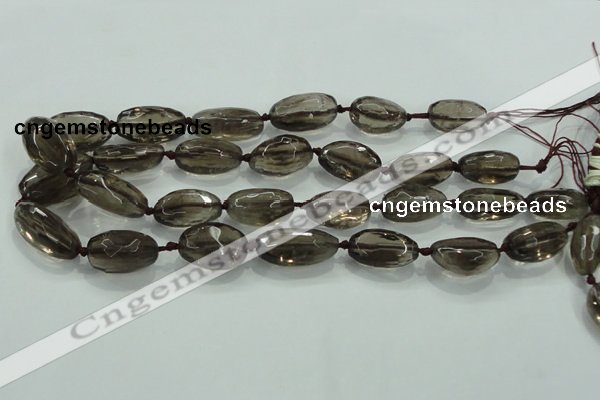 CNG475 15.5 inches 15*20mm - 25*35mm faceted nuggets smoky quartz beads