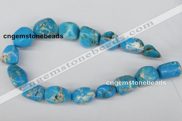 CNG48 15.5 inches 20*25mm nuggets dyed turquoise gemstone beads