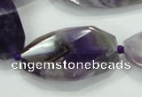 CNG483 15.5 inches 20*32mm twisted & faceted nuggets amethyst beads