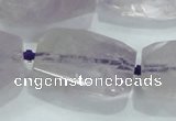 CNG489 15 inches 22*32mm twisted & faceted nuggets amethyst beads