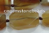 CNG490 15 inches 18*32mm twisted & faceted nuggets agate beads