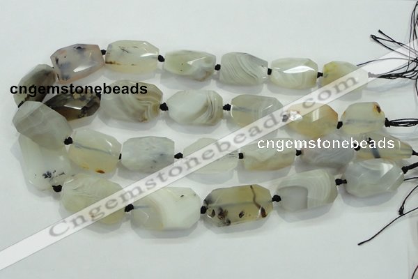 CNG491 15 inches 18*25mm – 30*35mm twisted & faceted nuggets agate beads