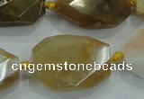 CNG493 15 inches 15*20mm – 20*32mm twisted & faceted nuggets agate beads