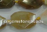 CNG493 15 inches 15*20mm – 20*32mm twisted & faceted nuggets agate beads