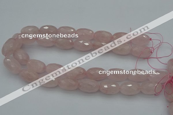 CNG5004 15.5 inches 15*25mm faceted rice rose quartz beads