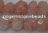 CNG5005 15.5 inches 12*16mm - 15*20mm faceted nuggets rose quartz beads