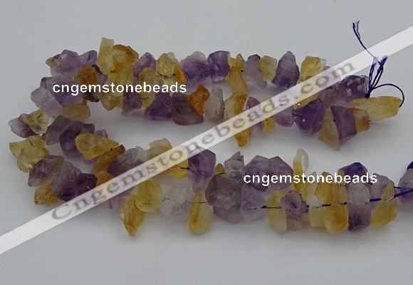 CNG5015 15.5 inches 12*18mm - 15*25mm nuggets amethyst & citrine beads