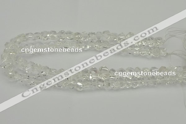 CNG5022 15.5 inches 6*8mm - 10*14mm faceted nuggets white crystal beads