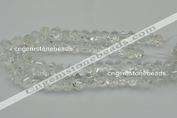 CNG5023 15.5 inches 10*14mm - 13*18mm faceted nuggets white crystal beads