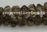 CNG5028 15.5 inches 6*9mm - 10*15mm faceted nuggets smoky quartz beads