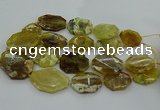CNG5085 20*30mm - 25*45mm freeform yellow & green opal beads