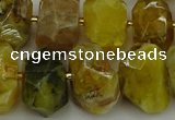 CNG5095 13*18mm - 15*20mm faceted nuggets yellow & green opal beads