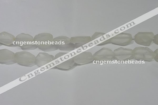 CNG5112 15.5 inches 14*20mm - 18*25mm freeform matte white crystal beads