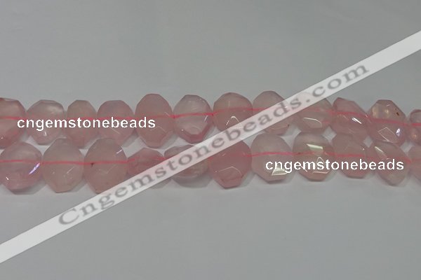 CNG5127 15.5 inches 15*18mm - 15*20mm faceted freeform rose quartz beads