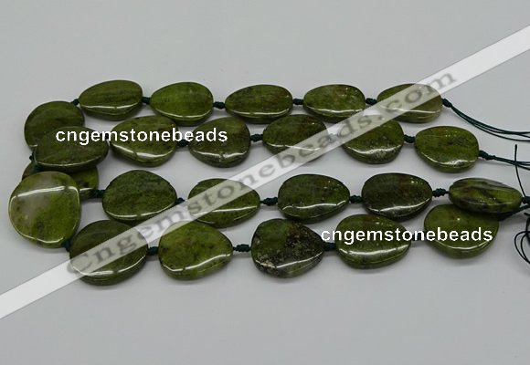 CNG5167 15.5 inches 16*22mm - 30*35mm freeform green gemstone beads