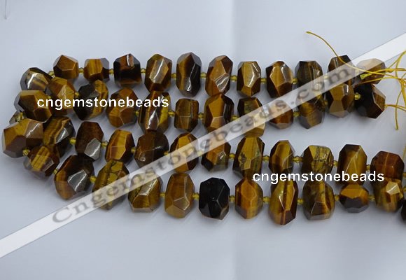 CNG5200 12*16mm - 15*20mm faceted nuggets yellow tiger eye beads
